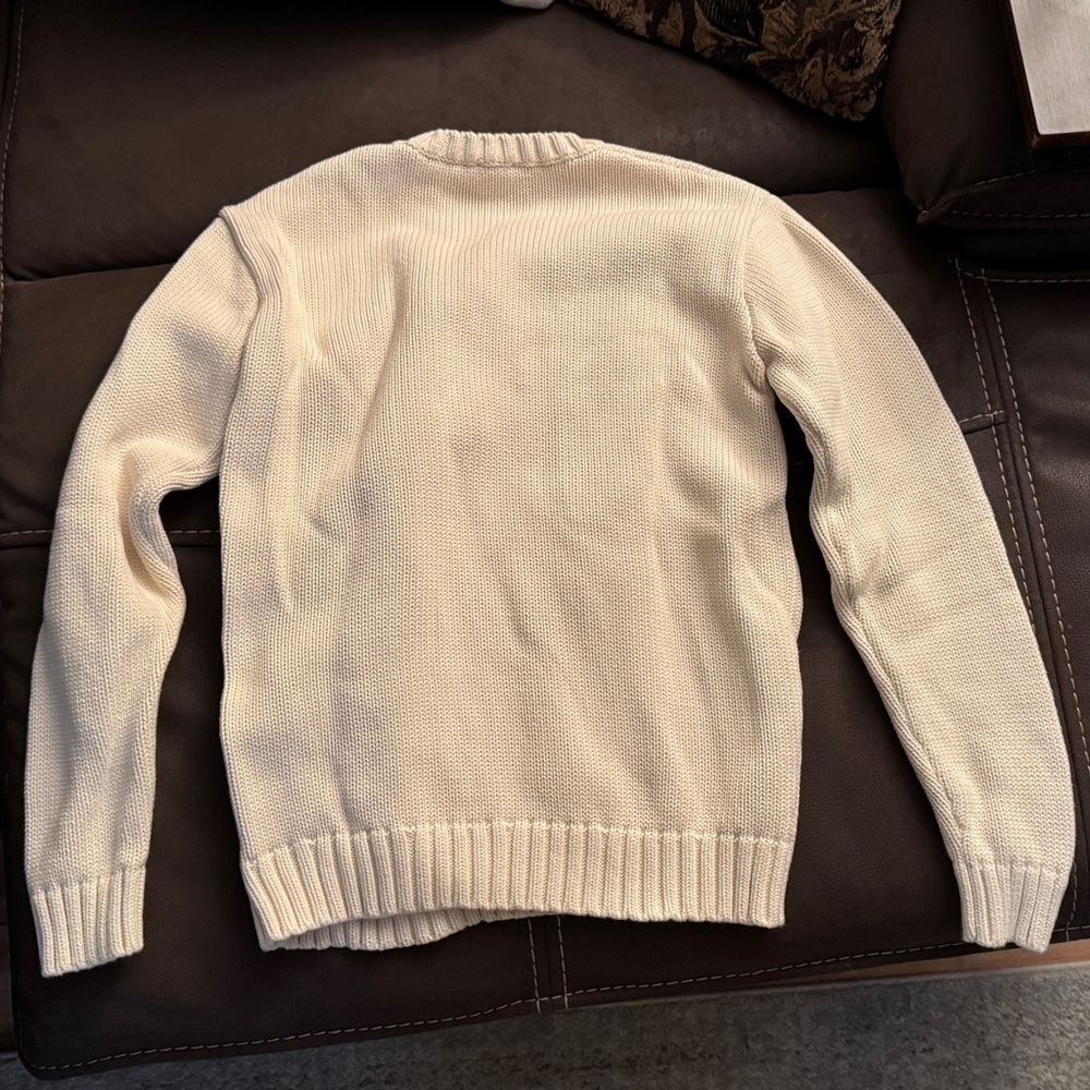 John Galt / Brandy Melville Cream American Flag Crew Neck Sweater - Picture 2 of 3